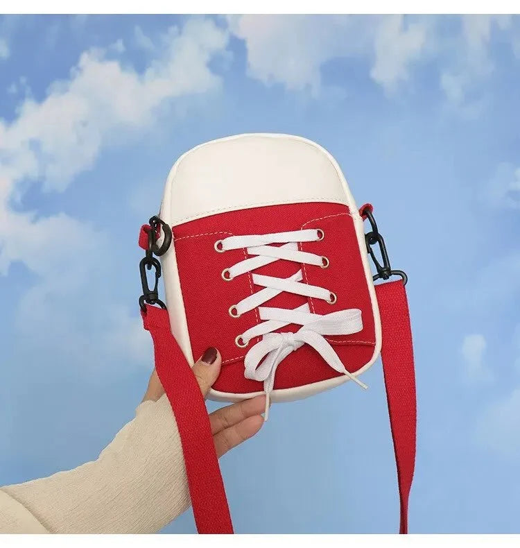 Canvas Shoulder Bag – Creative Shoe-Shaped Crossbody Handbag