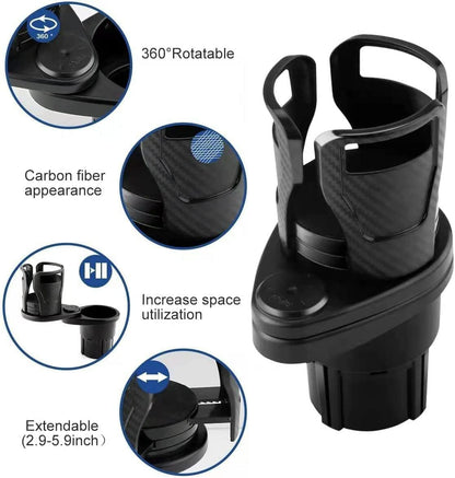 Car Expander Dual Cup Holder - Multifunctional Water Cup Holder Mount Stand