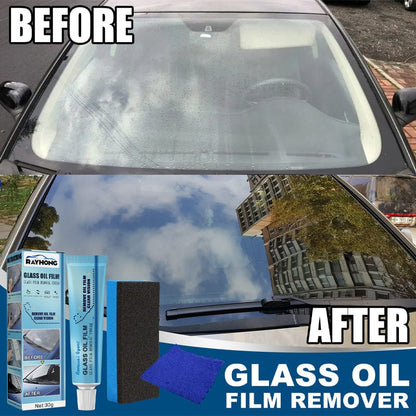 Car Glass Oil Film Cleaner - Glass Polishing Degreaser Cleaner Oil Film Water Spot Remover For Bathroom, Window Glass and Windshield Cleaner