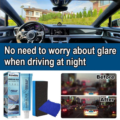 Car Glass Oil Film Cleaner - Glass Polishing Degreaser Cleaner Oil Film Water Spot Remover For Bathroom, Window Glass and Windshield Cleaner