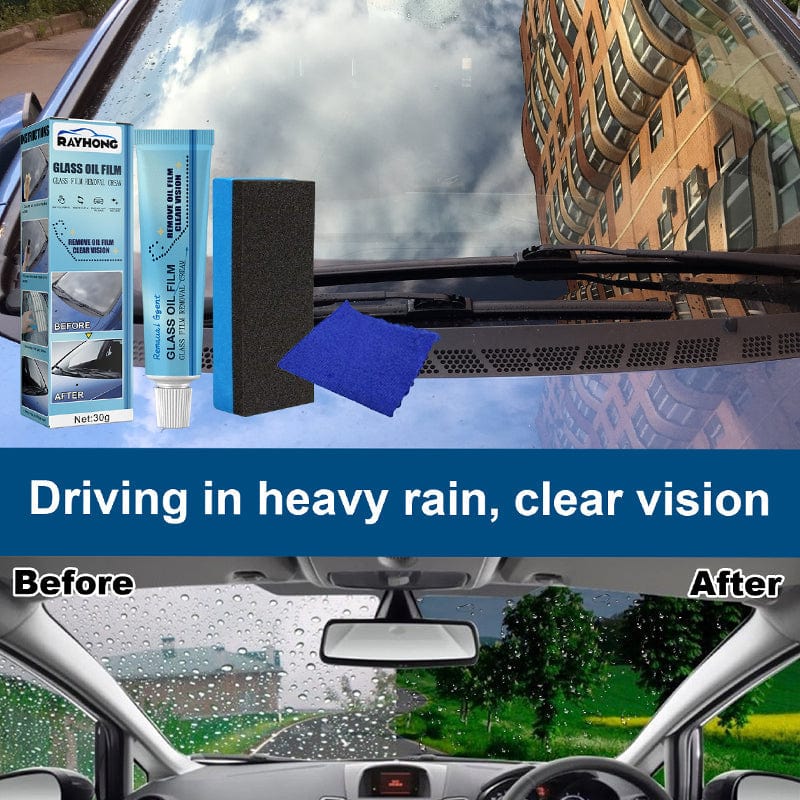 Car Glass Oil Film Cleaner - Glass Polishing Degreaser Cleaner Oil Film Water Spot Remover For Bathroom, Window Glass and Windshield Cleaner