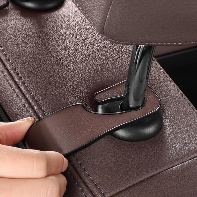 Car Headrest Storage Box – 2-Hook Design, Flocking Backseat Organizer for Long-Distance Drives