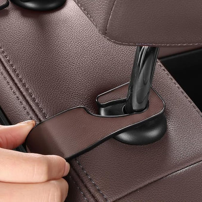 Car Headrest Storage Box – 2-Hook Design, Flocking Backseat Organizer for Long-Distance Drives