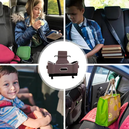 Car Headrest Storage Box – 2-Hook Design, Flocking Backseat Organizer for Long-Distance Drives