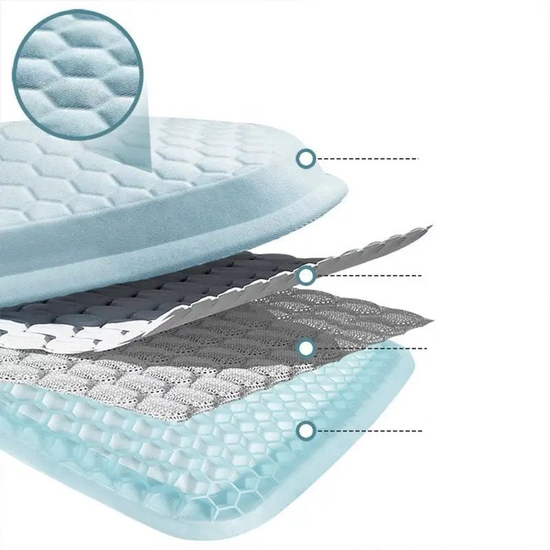 Universal and Multifunctional Car Seat Cushion - Breathable Cool Gel Seat Cushion, Provides Pressure Relief for Back and Tailbone Pain.
