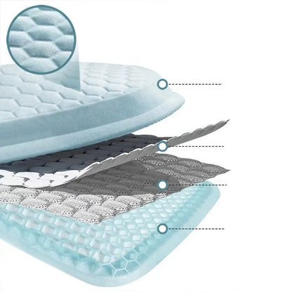 Universal and Multifunctional Car Seat Cushion - Breathable Cool Gel Seat Cushion, Provides Pressure Relief for Back and Tailbone Pain.