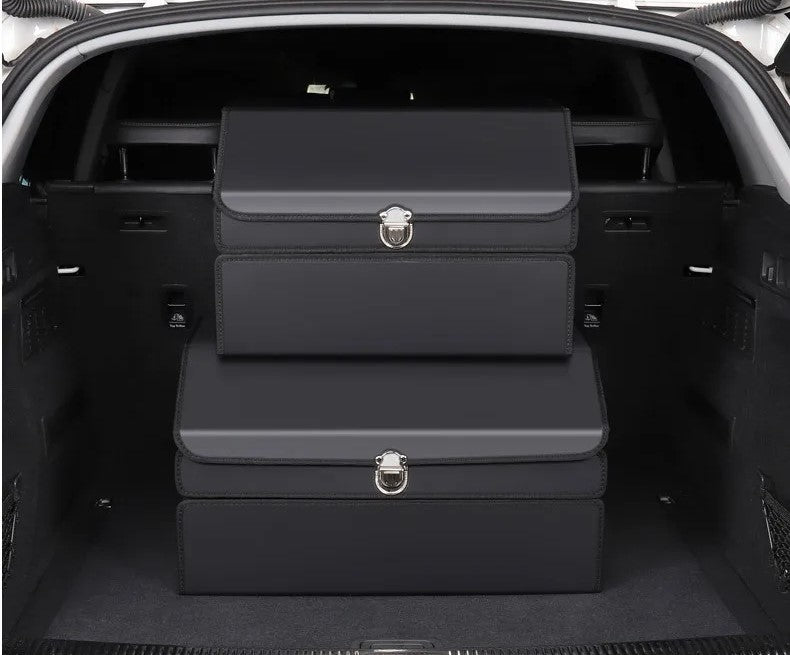 Car Trunk Organizer – Transform Your Vehicle with This Stylish Multi-Functional Leather Storage Bag for Effortless Tidying and Tool Management