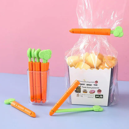 Carrot-Shaped Food Bag Sealing Clips – Set of 5 Clips to Keep Your Snacks Fresh with Portable, Stylish Clamps