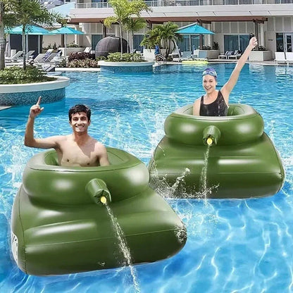 Inflatable Tank Pool Float with Water Cannon – Splash Water Gun Tank Toy for Kids & Adults