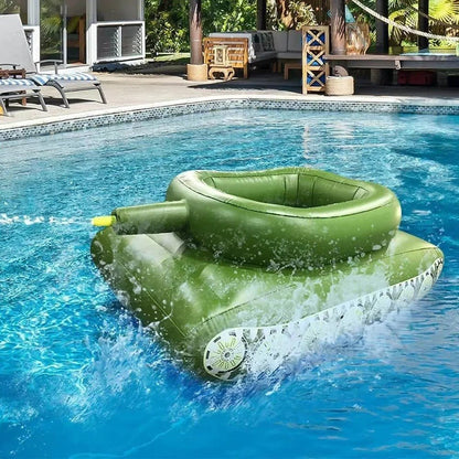 Inflatable Tank Pool Float with Water Cannon – Splash Water Gun Tank Toy for Kids & Adults