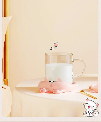 Cat & Dog Mug Warmer – Auto-Off Heating Pad for Coffee, Tea & Milk with Constant Temperature Control