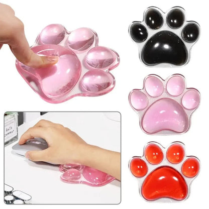 Cat Paw-Shaped Transparent Mouse Pad – Non-Slip Wrist Guard for Desk, Laptop, and Hand Support