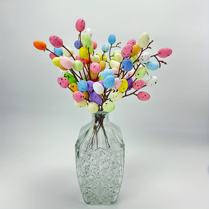 Spring Floral Easter Egg Plug-In Ornaments – 3/6/12pcs Miniature Eggs for Festive Floral Arrangements and Home Party Decor