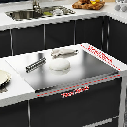 Stainless Steel Cutting Board – Extra-Large Food-Safe Metal Chopping Surface for Baking, Dough Kneading & Professional Kitchens