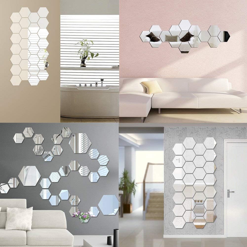 Hexagonal Acrylic Mirror Wall Sticker