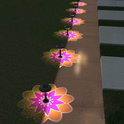 Waterproof LED Solar Outdoor Lights –  Flower Illumination Garden Landscape Lamps for Pathway, Patio, Driveway, and Energy-Saving Night Décor