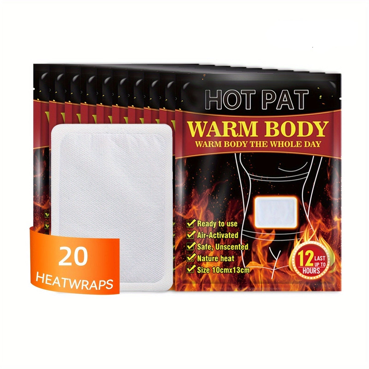 Large Hand Warmers – 20 Pack Long-Lasting Adhesive Heat Packs Provide Instant Warmth for Hands, Outdoor Sports, and Winter Cold Weather