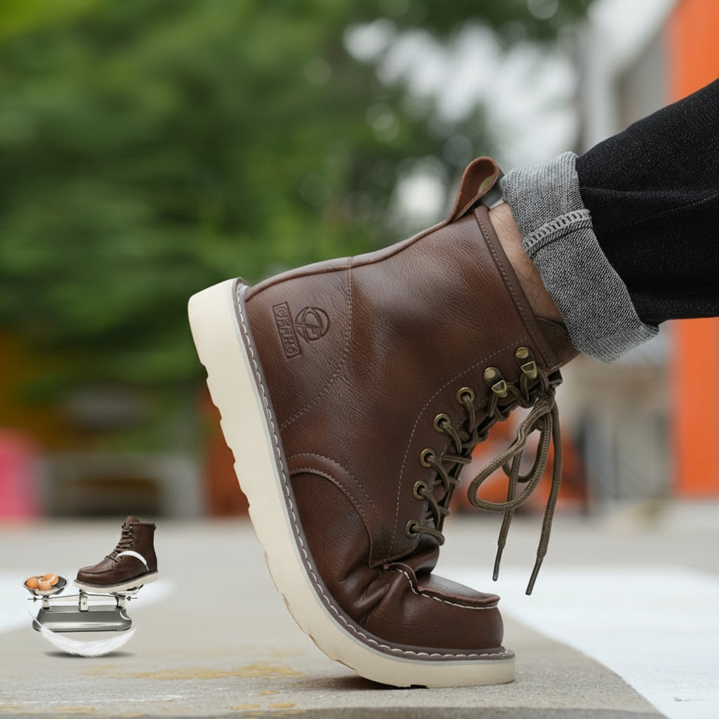 Men’s Classic High-Top Work Boots – Anti-Smash & Anti-Pierce Safety Shoes with Retro Outdoor Design