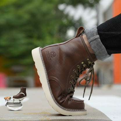 Men’s Classic High-Top Work Boots – Anti-Smash & Anti-Pierce Safety Shoes with Retro Outdoor Design