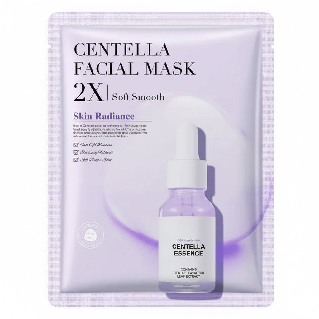 Centella Collagen Hydrating Face Mask – Infused with Vitamin C & Hyaluronic Acid for Deep Moisture, Skin Rejuvenation, and a Radiant Glow