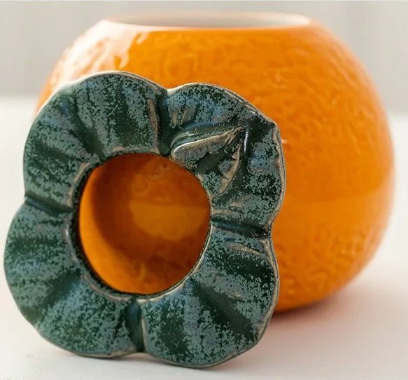 Ceramic Orange Hydroponic Tabletop Vase – Stylish Desktop Succulent & Flower Pot for Modern Home Décor