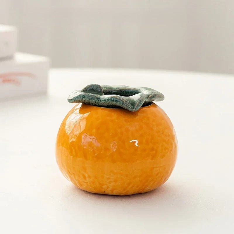 Ceramic Orange Hydroponic Tabletop Vase – Stylish Desktop Succulent & Flower Pot for Modern Home Décor