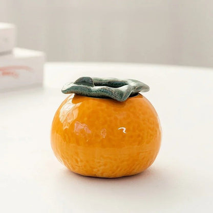 Ceramic Orange Hydroponic Tabletop Vase – Stylish Desktop Succulent & Flower Pot for Modern Home Décor