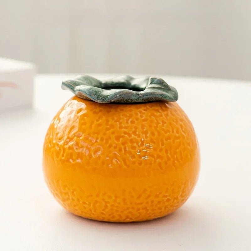 Ceramic Orange Hydroponic Tabletop Vase – Stylish Desktop Succulent & Flower Pot for Modern Home Décor