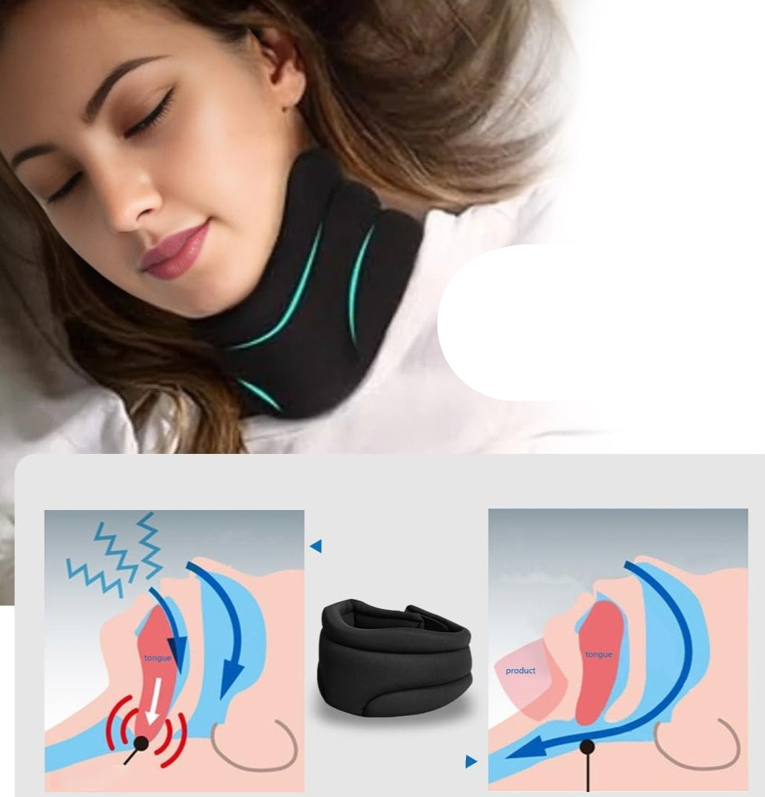 Cervi Correct Neck Brace - Adjustable Cervical Collar for Sleeping, Anti snoring and Neck Pain Support