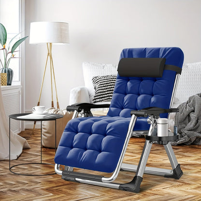 Zero Gravity Chair – Premium Folding Lawn Recliner with Cushion Headrest, Tray & Adjustable Recline