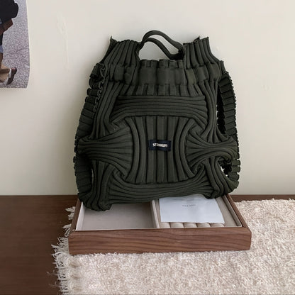 Japanese Korean Style Knit Tote Bag – Multi-Functional Casual Handbag, Shoulder Bag, and Backpack for Travel, Coffee, and Daily Use