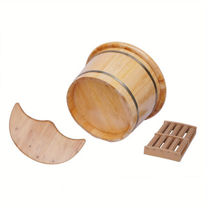 Premium Cedar Wood Foot Bath Bucket – Built-In Massage Roller & Heat Preservation for Ultimate Foot Soak Relaxation & Tension Relief