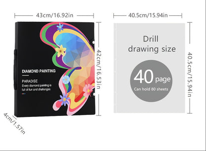 Diamond Painting Storage Portfolio Book – 40-Pocket Folder for Diamond Art Accessories (40.5 x 40.5 cm)