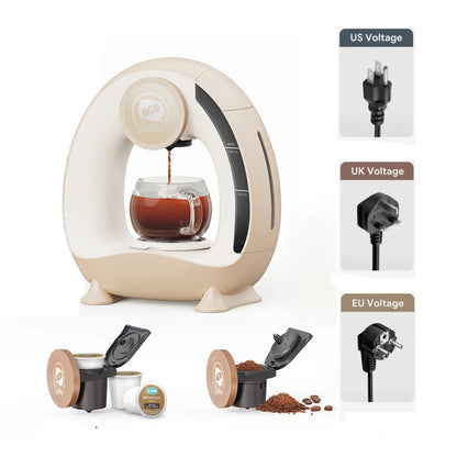 Coffee Machine – MINI Q 2-in-1 Personal Cup Brewer with K-Cup and Ground Coffee Adapter, Compact Tea and Coffee Maker