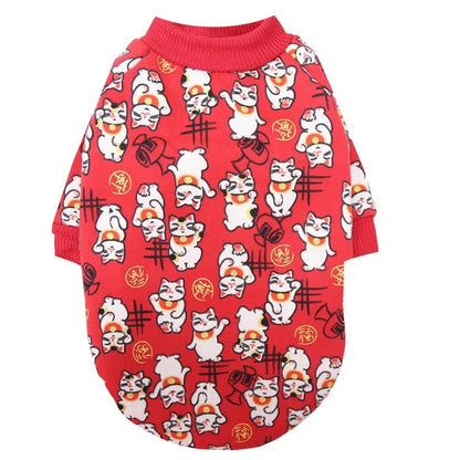 Chic and Adorable Puppy & Cat Apparel – Stylish Cartoon Print Dog Clothes for Small Breeds