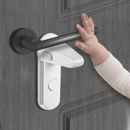 Childproof Door Lever Lock – Baby Safety Door Handle Lock for Toddlers and Pets, Adhesive Mount, Single Lock
