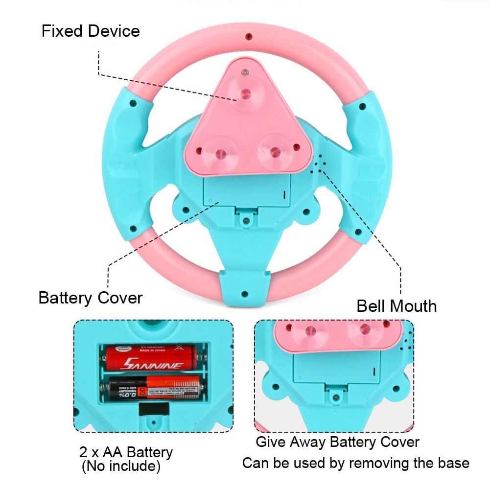 Children Steering Wheel Toy - Educational Sounding Toy Interactive Driving Wheel with Music
