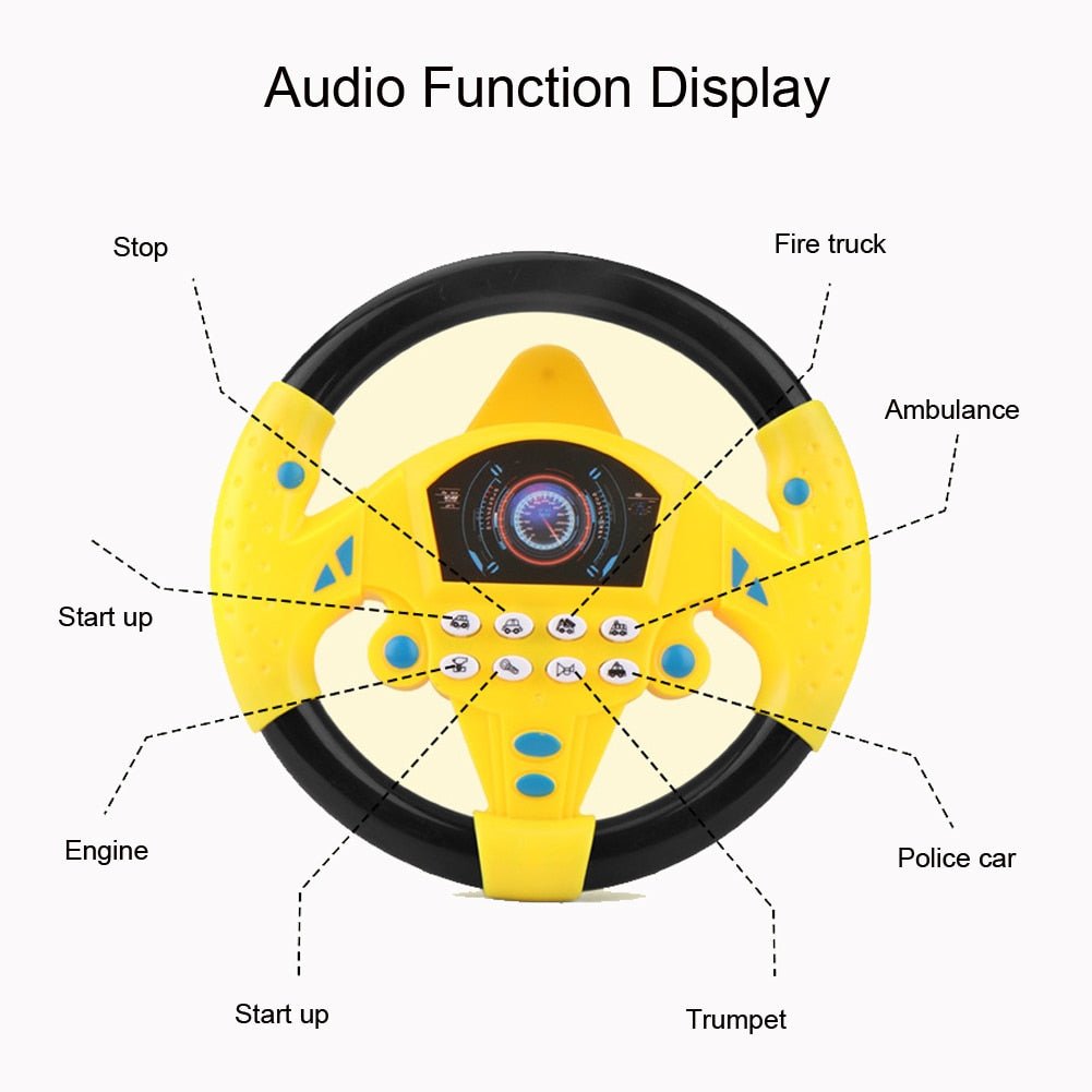 Children Steering Wheel Toy - Educational Sounding Toy Interactive Driving Wheel with Music