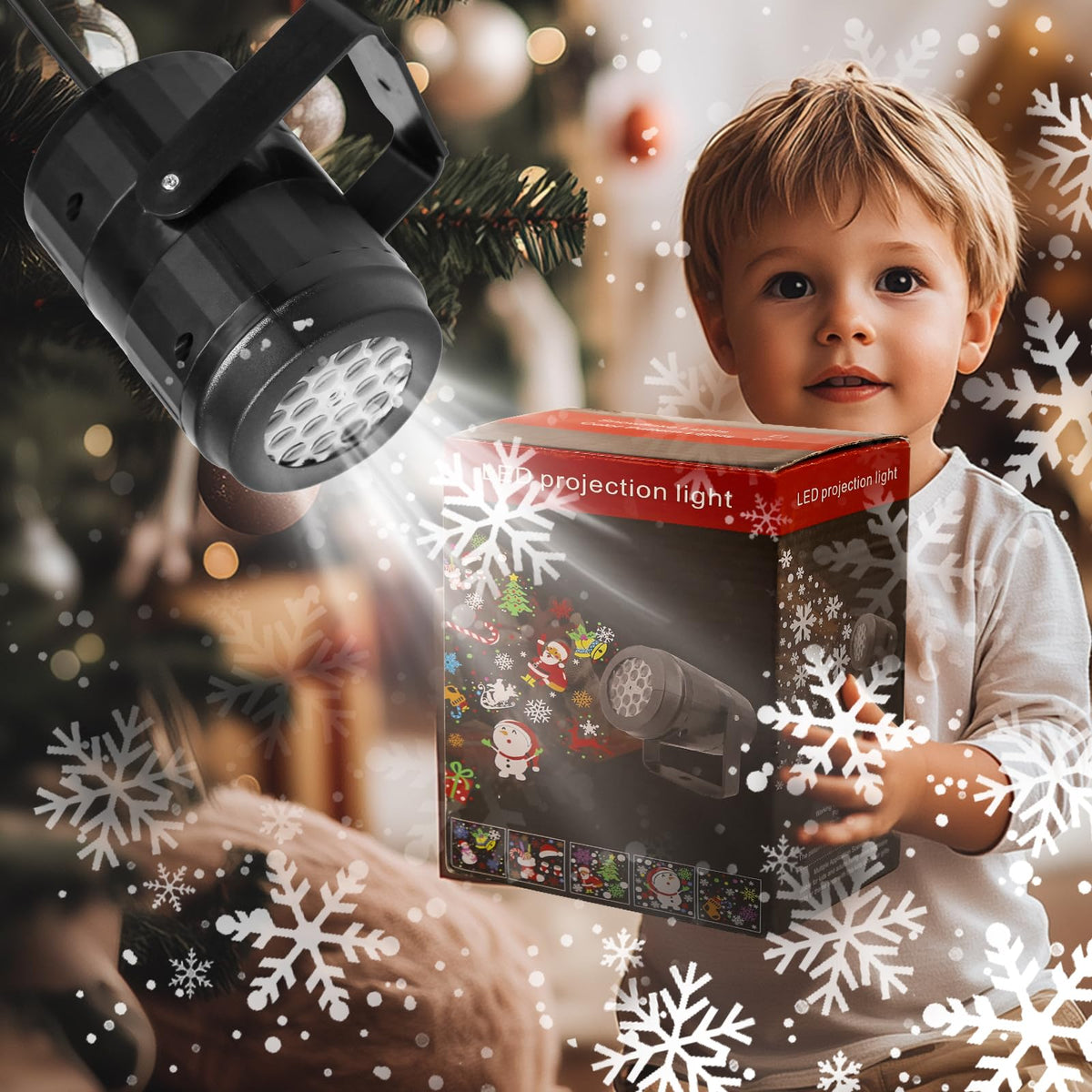Christmas LED Snow Light Projectors – Rotating Christmas Lights for Magical Party & Garden Decor