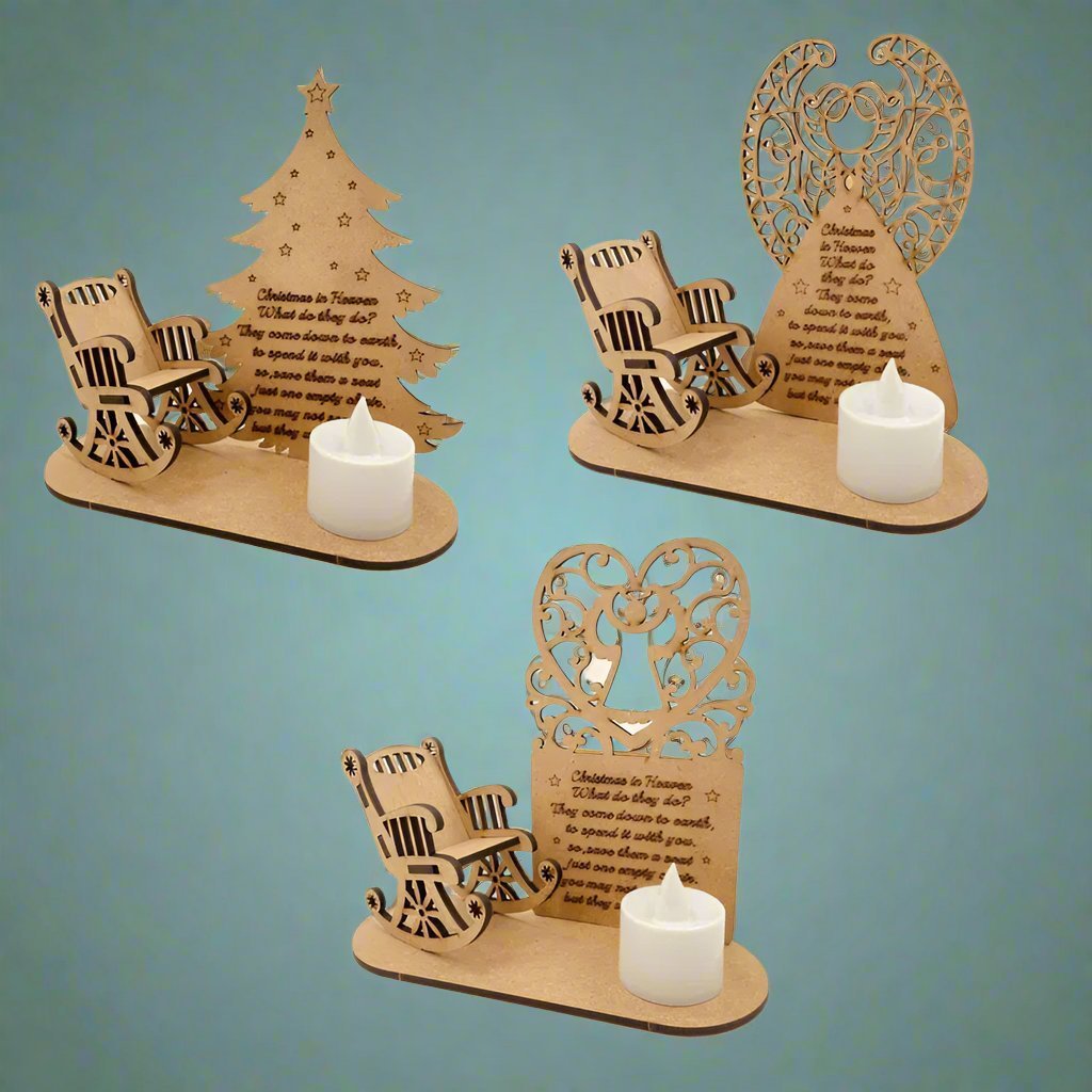 Christmas Tealight Candle Holder – "Merry Christmas in Heaven" Remembrance Ornament for Cherished Holiday Memories & Tabletop Décor