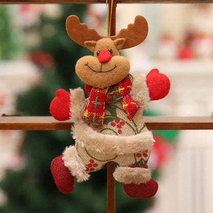 Christmas Tree Plush Doll Ornaments – Santa Claus & Snowman Hanging Pendants for Festive Home Décor & Holiday Gifts