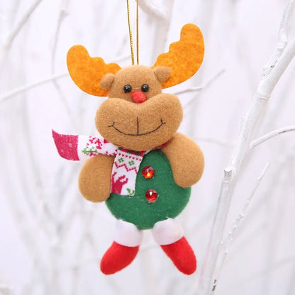 Christmas Tree Plush Doll Ornaments – Santa Claus & Snowman Hanging Pendants for Festive Home Décor & Holiday Gifts