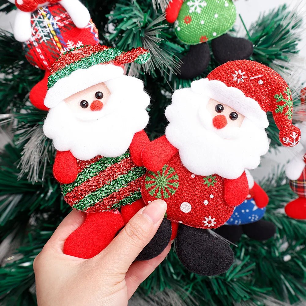 Christmas Tree Plush Doll Ornaments – Santa Claus & Snowman Hanging Pendants for Festive Home Décor & Holiday Gifts