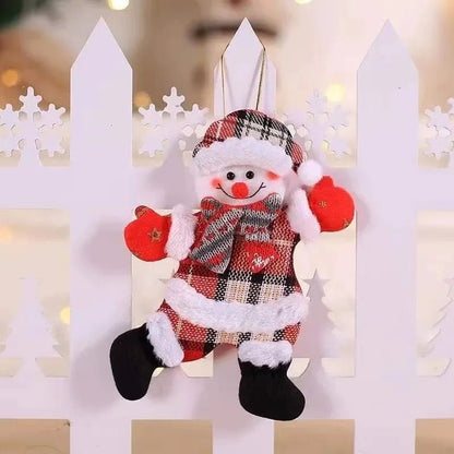 Christmas Tree Plush Doll Ornaments – Santa Claus & Snowman Hanging Pendants for Festive Home Décor & Holiday Gifts