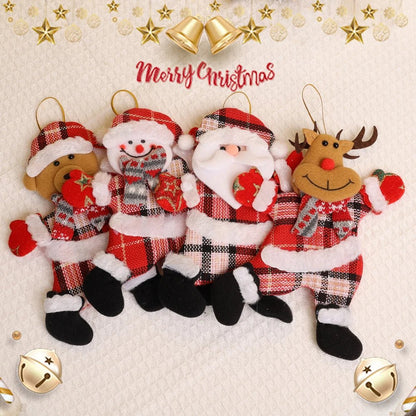 Christmas Tree Plush Doll Ornaments – Santa Claus & Snowman Hanging Pendants for Festive Home Décor & Holiday Gifts
