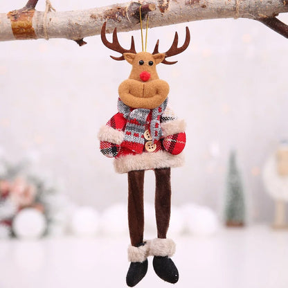 Christmas Tree Plush Doll Ornaments – Santa Claus & Snowman Hanging Pendants for Festive Home Décor & Holiday Gifts