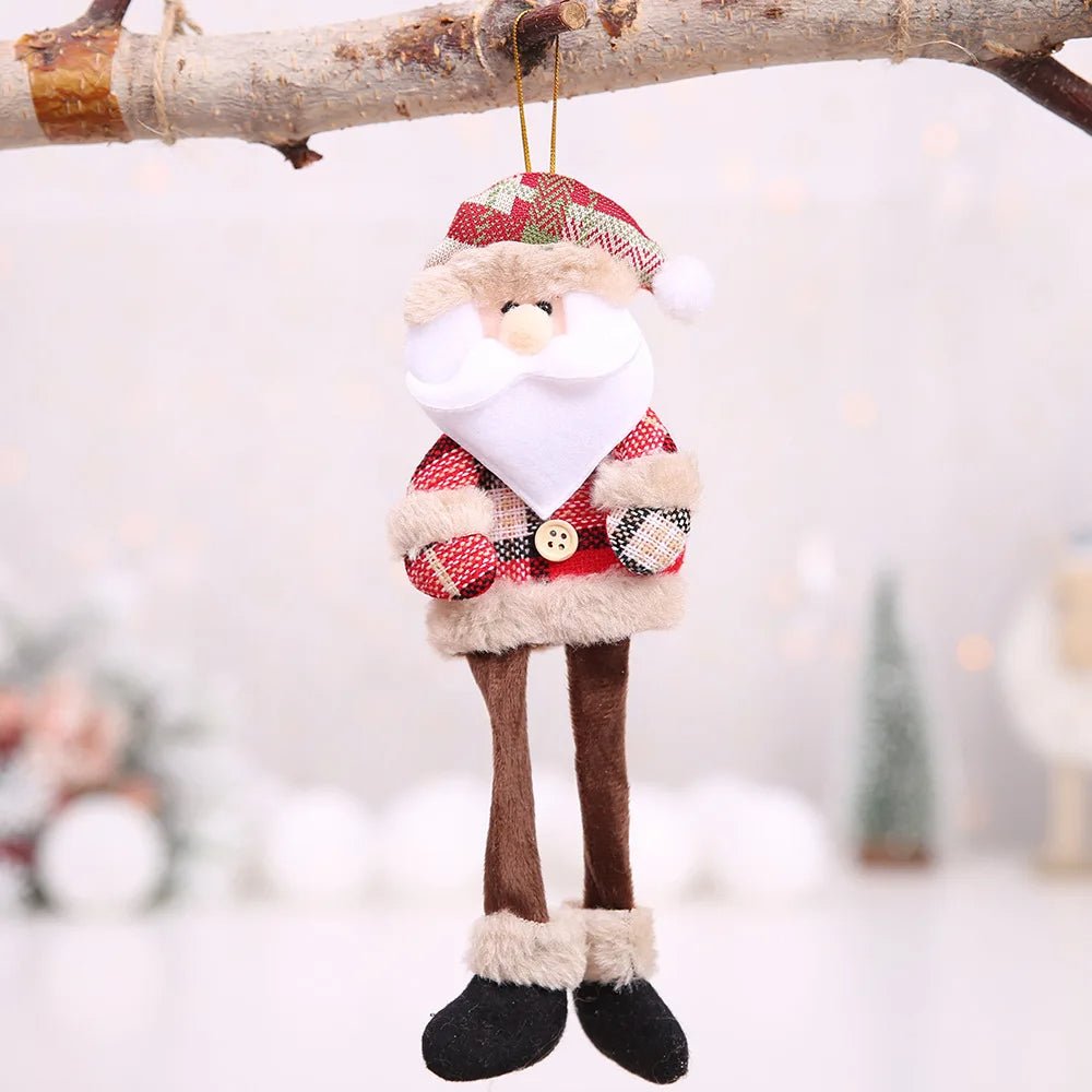 Christmas Tree Plush Doll Ornaments – Santa Claus & Snowman Hanging Pendants for Festive Home Décor & Holiday Gifts