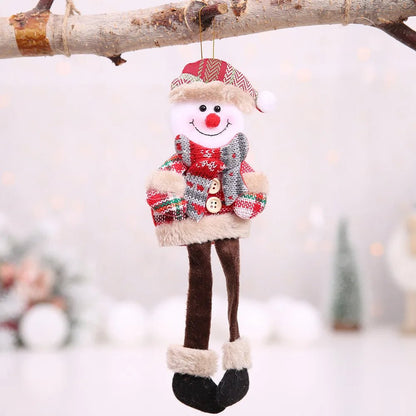 Christmas Tree Plush Doll Ornaments – Santa Claus & Snowman Hanging Pendants for Festive Home Décor & Holiday Gifts