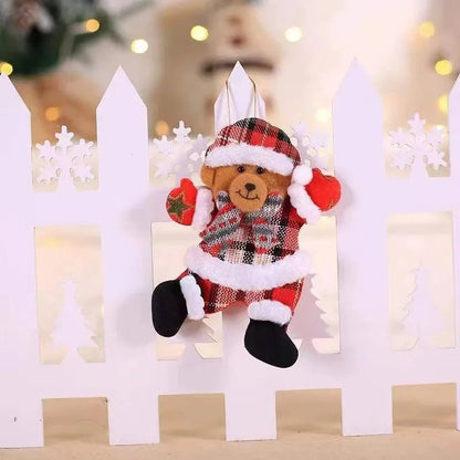 Christmas Tree Plush Doll Ornaments – Santa Claus & Snowman Hanging Pendants for Festive Home Décor & Holiday Gifts