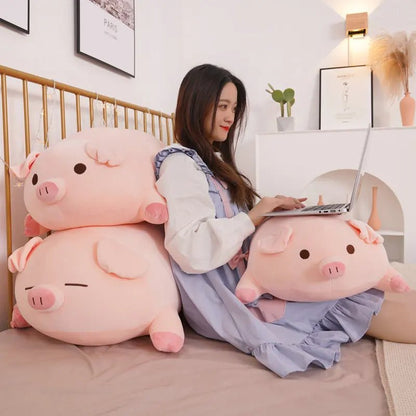 Chubby Pig Plush Pillow — Ultra-Soft Squishy Hug Cushion, 15.7" to 39.4"